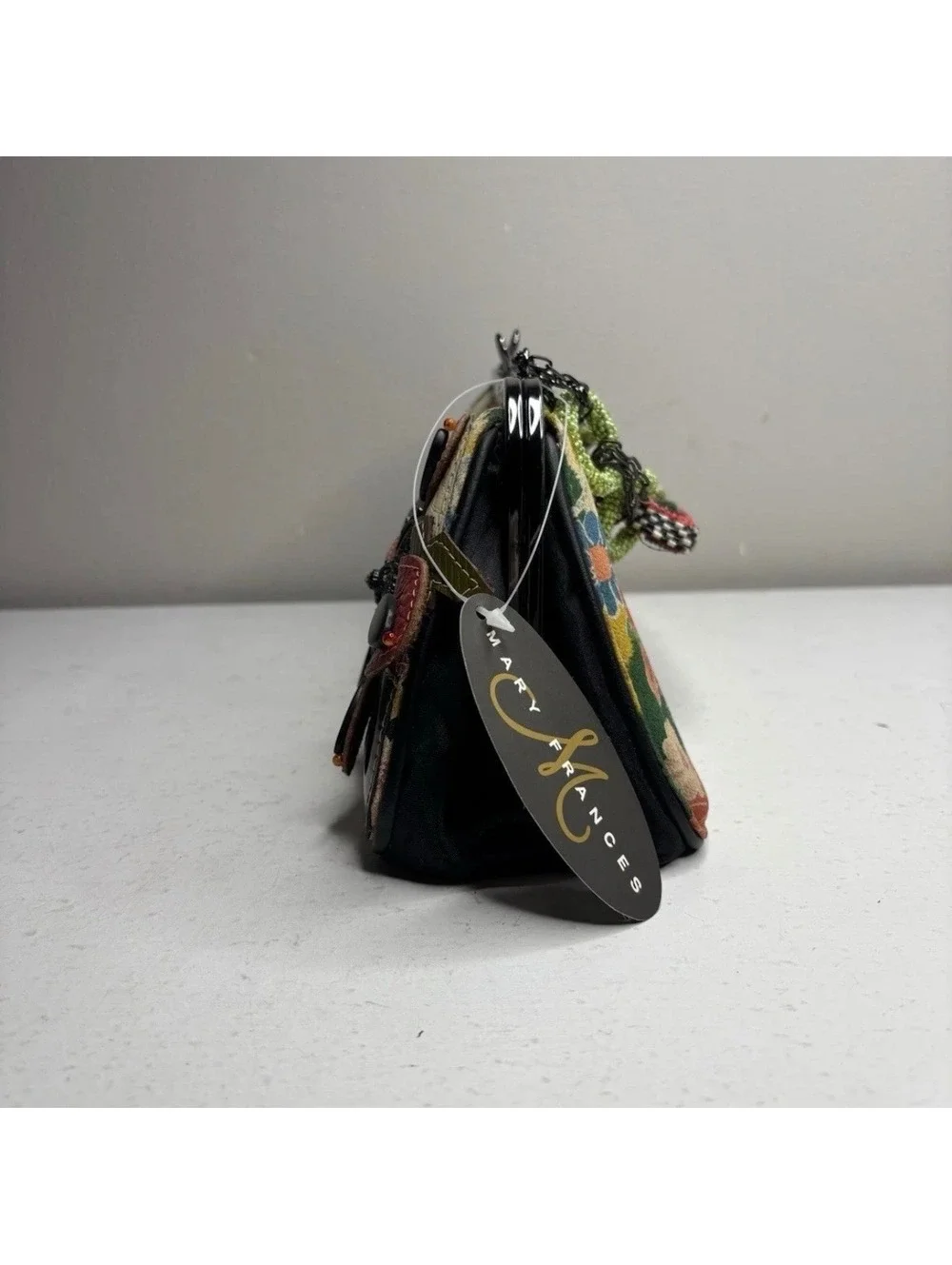 Mary Frances Patchwork Beaded Kiss Lock Purse NWT